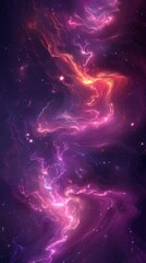 Wall Mural - Purple and red galaxy with stars and nebulas