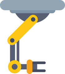Poster - robotic arm lifting something using hydraulics in a factory setting