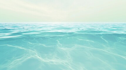 Poster - Sunlight reflects on a calm ocean, creating a stunning turquoise color with gentle waves rippling. Enjoy the peaceful and serene atmosphere of this natural seascape