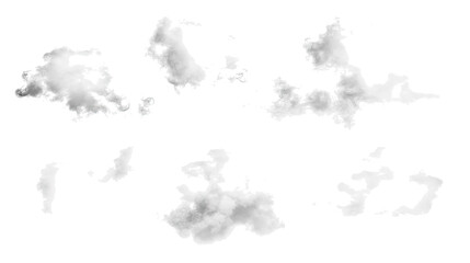 Poster - Collection of White Fog and Smoke Clouds on a Transparent Background Generative AI