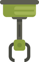 Poster - Green mechanical robotic claw open and waiting to grab something