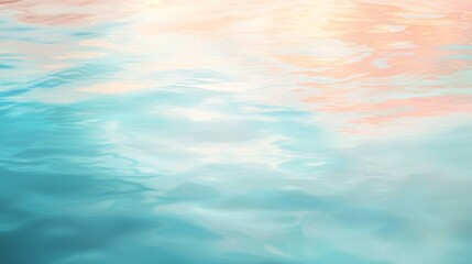 Poster - Mesmerizing pattern of gentle waves on turquoise water reflecting warm sunset hues, evoking calm and peaceful serenity in nature. Perfect for inspiring thoughts of travel and relaxation