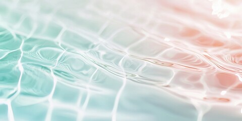 Poster - Gentle waves rippling on the surface of a turquoise swimming pool create a mesmerizing pattern, reflecting the warm glow of the sun