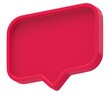 © RIDVAN - 3d shape chat social media notification red empty rectangle icon isolated transparent background 3D rendering