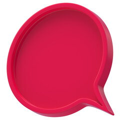Poster - 3d shape chat social media notification red empty circle icon isolated transparent background 3D rendering