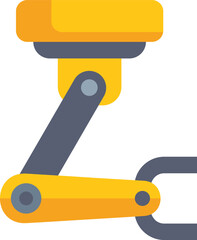 Poster - robotic arm holding object with mechanical grip, isolated on white background