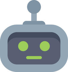 Poster - robot face with a neutral expression, symbolizing artificial intelligence