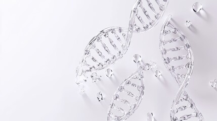 Poster - Clear DNA Genome Structures Displayed on a White Background Generative AI