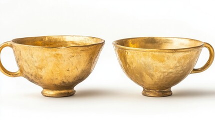 Gold Cups Showcased in Minimalist Craftsmanship Display Generative AI