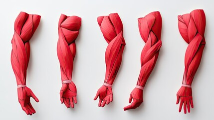 Poster - Artful Paper Cut Illustrations of Arm Muscles Generative AI