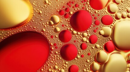 Poster - Red and golden circles create a festive feel, resembling Christmas ornaments with sparkling textures that evoke holiday cheer. Generative AI
