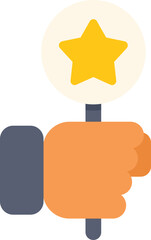 Poster - hand is holding a star sign, a common icon used for giving a positive review or rating