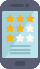 Poster - smartphone is displaying a customer satisfaction survey with star ratings