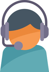Poster - customer service representative is wearing a headset and providing support to clients