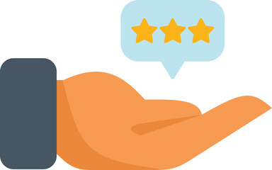Poster - businessman is holding a five stars rating bubble over his open palm