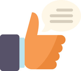 Poster - hand is showing thumb up with a speech bubble, symbolizing positive feedback
