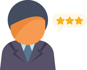 Poster - businessman is giving a five star feedback rating representing customer satisfaction