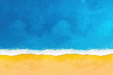 Summer Striped Waves: Blue, Yellow & White Abstract Background with Stylized Patterns of Sea, Sand, and Sky