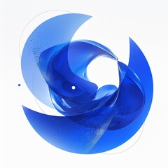 Poster - Abstract blue swirl design conveying fluidity and motion, featuring smooth curves and a gentle gradient.