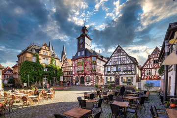 Historisches Heppenheim an der Bergstrasse, Hessen, Marktplatz und Rathaus