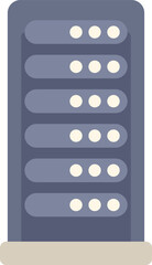 Poster - illustration of a data center server storing digital information with indicator lights glowing