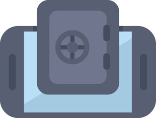 Poster - Smartphone is displaying a safe, representing the concept of mobile banking security