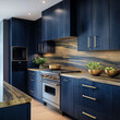 © Sekai - Midnight Blue Elm Cabinets in a Contemporary Urban Kitchen Design