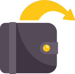 Poster - this vector illustration shows money returning to a wallet, indicating a return on investment or cas