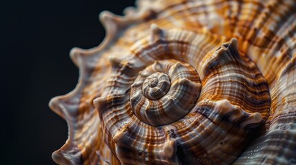 Poster - Close-Up of Spiral Seashell Structure