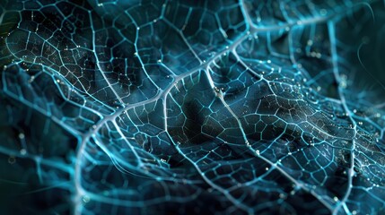 Poster - Detailed Cross Section of a Leaf with Water Droplets