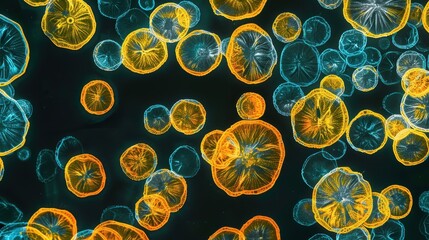 Poster - Magnified Pollen Grains in Vibrant Colors