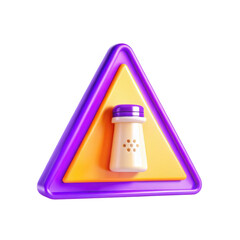 Poster - A colorful 3D triangle with a salt shaker icon in the center. It features vibrant purple and orange hues, showcasing depth and modern design aesthetics.