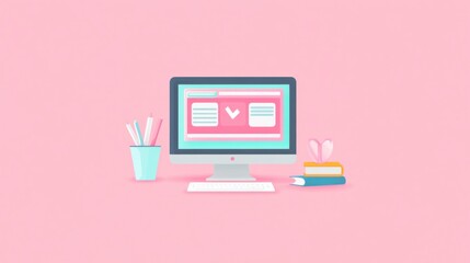 Poster - Modern Computer Screen for Online Learning Display