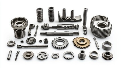 Poster - Array of Mechanical Gears and Tools for Industrial Use