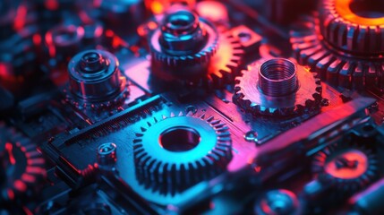 Poster - Mechanical Engineering Concept with Interconnected Gears