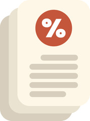 Poster - stack of paper documents is showing a percentage symbol, representing interest rates, loans or credi