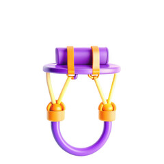 Poster - A colorful abstract model featuring a purple and yellow design, showcasing a unique combination of shapes and structures in a playful manner.