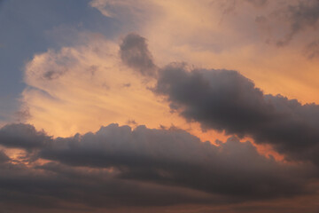 Wall Mural - beautiful view of blue sky with fluffy clouds