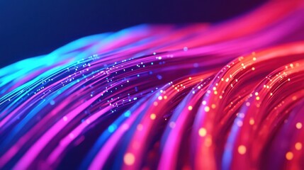 Poster - Vibrant Fiber Optic Cables in Motion