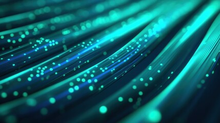 Poster - Brightly Glowing Fiber Optic Data Cables