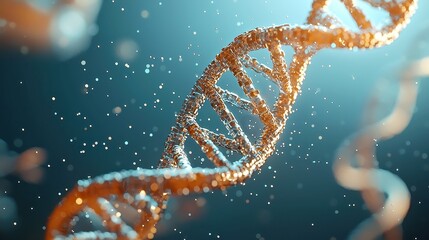 Human DNA Genome Animation, dynamic double helix spiral showcasing future biotechnology advancements, gene therapy innovations, and engineering developments in a vast free space.