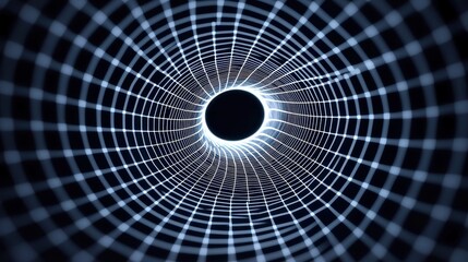 Poster - Spiral Vortex Wireframe Technology Background, intricate lines and geometric patterns create a dynamic sense of movement, ideal for showcasing innovation and digital design.