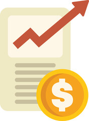 Poster - this vector illustration depicts a financial report, with a rising arrow symbolizing growing profit 