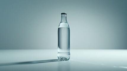 Sticker - A Single Water Bottle on a Light Background