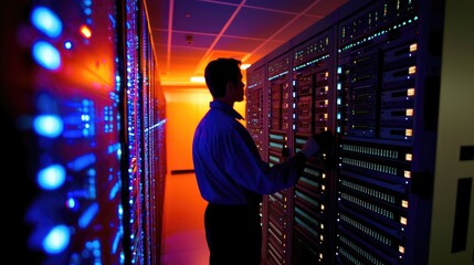 Poster - Maintenance Technician Organizing Server Room