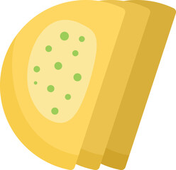 Poster - Illustration of a sliced yellow jackfruit showing the seeds inside