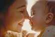 © Yevhen - Tender moment of joy  a loving mother and baby connect in a close up embrace at home