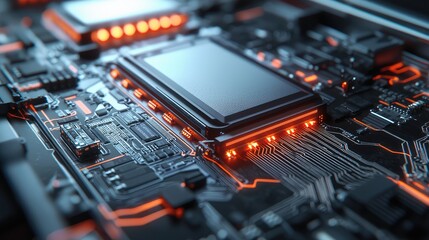 Poster - High-Performance Laptop Battery Close-Up View