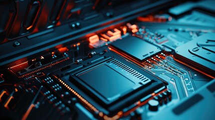 Poster - High Performance Laptop Internal Components Close Up