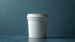 © Soulin7 - A blank food container with a simple white label, leaving room for a logo or product name.